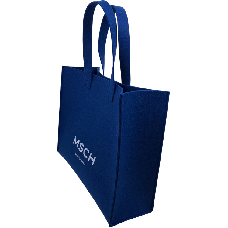 Blue recycled Felt Tote Bag