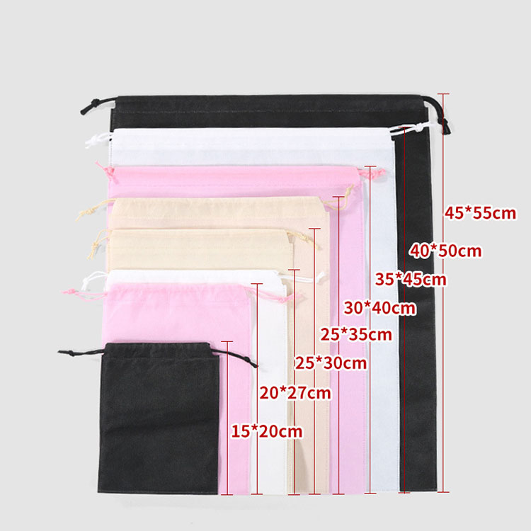 Multi size and colors non-woven drawstring bag
