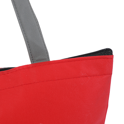 Gray-red Cooler Tote Bag