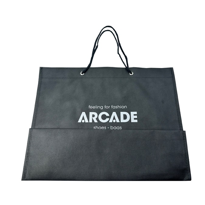 Black Non Woven Tote Shopping Bag