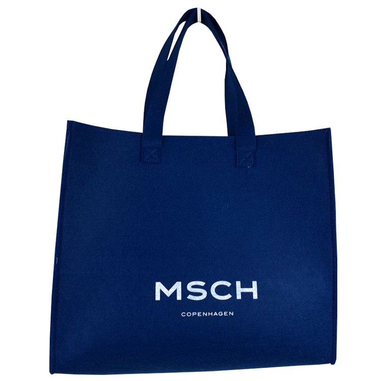 Blue recycled Felt Tote Bag