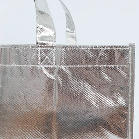 Non-woven silver covered handbag