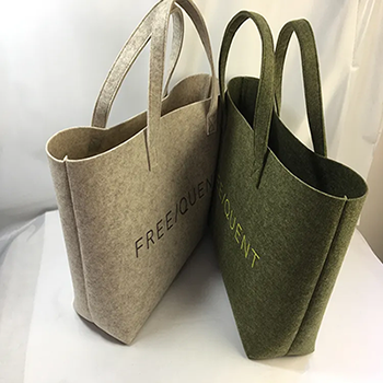 Green grey Felt Tote Bag