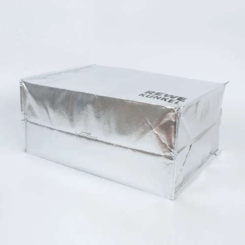 Non-woven silver covered handbag