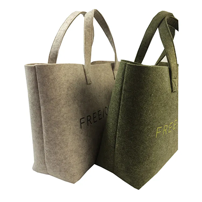 Green grey Felt Tote Bag