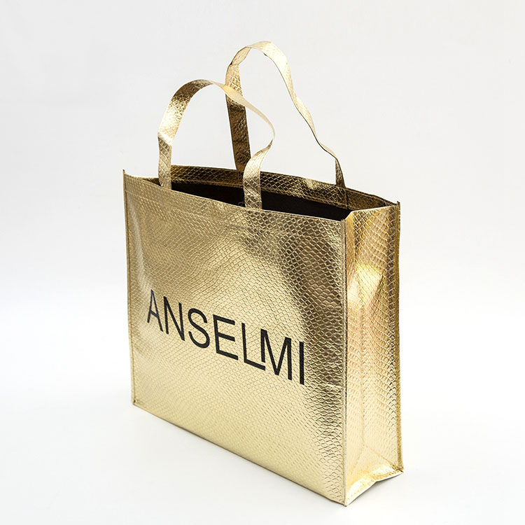 Pp Non-woven Gold Shopping Tote Bag
