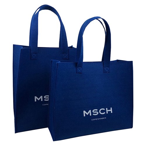 Blue recycled Felt Tote Bag