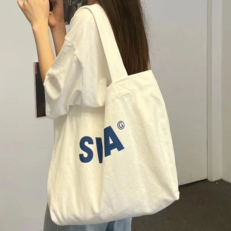 Oversized Organic Cotton Canvas Tote Shopping Bag