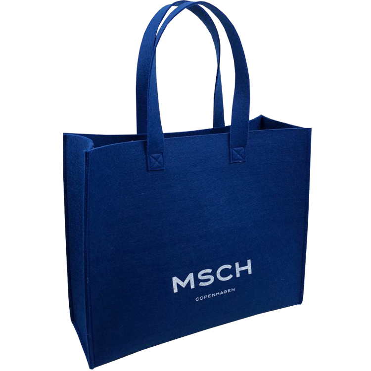 Blue recycled Felt Tote Bag