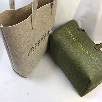 Green grey Felt Tote Bag