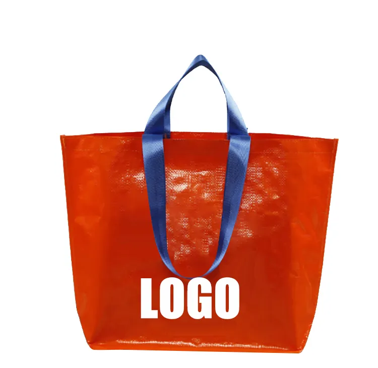 Recyclable and Durable Custom Logo Laminated Polyethylene Polypropylene Woven Shopping Bags and Handbags