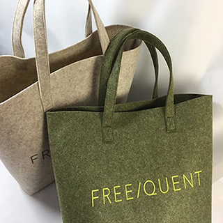 Green grey Felt Tote Bag